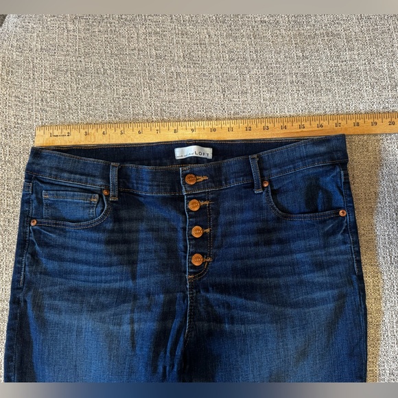 Loft Made and Loved Women’s Button Fly Modern Skinny Jeans Raw Hem 32/14 - Picture 10 of 11